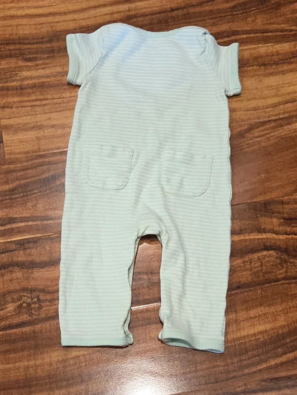 Gymboree NWT/GUC 6-12 Months Minto Green Striped Elephant Romper and Socks (2)
